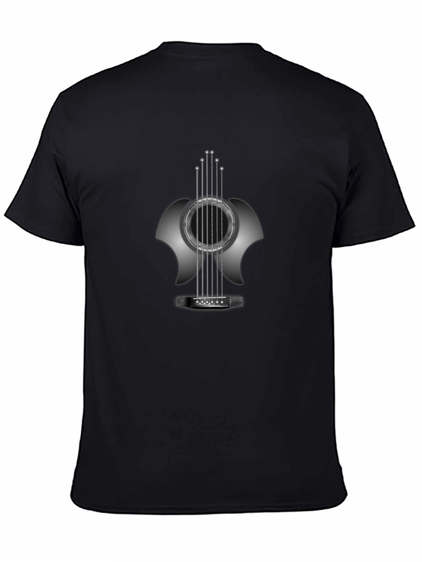 Camiseta Negra Guitarra Abstracta Hombre