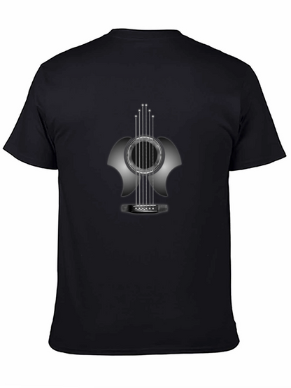 Camiseta Negra Guitarra Abstracta Hombre