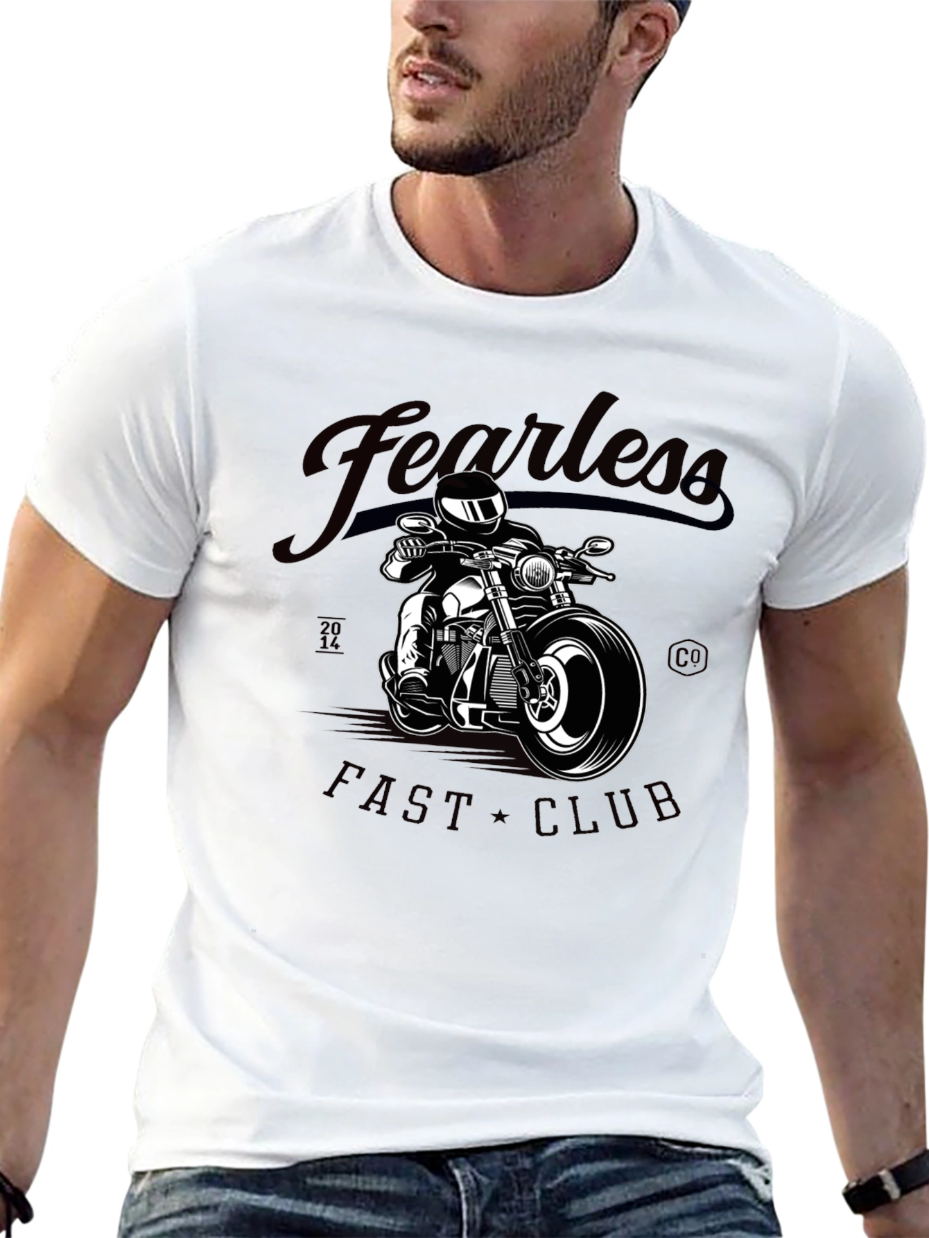 Camiseta Negra Fearless Fast Club para Hombre