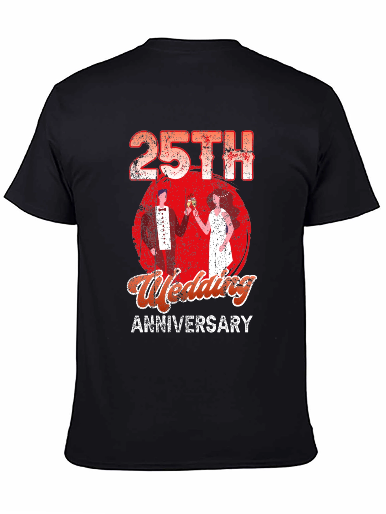 Camiseta Negra 25 Aniversario de Boda