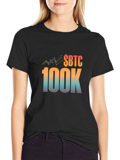 Camiseta Negra Bitcoin 100K Inversión