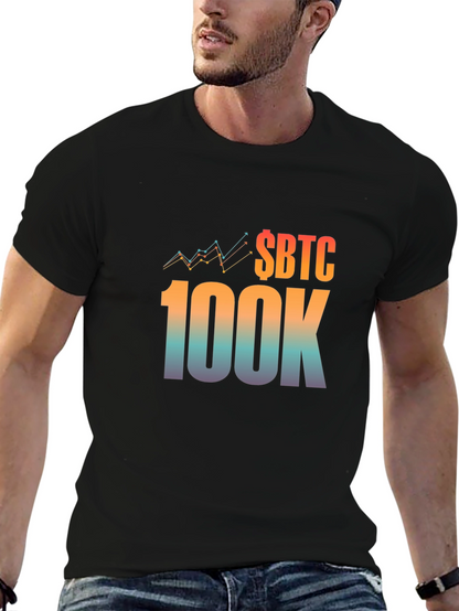 Camiseta Negra Bitcoin 100K Inversión