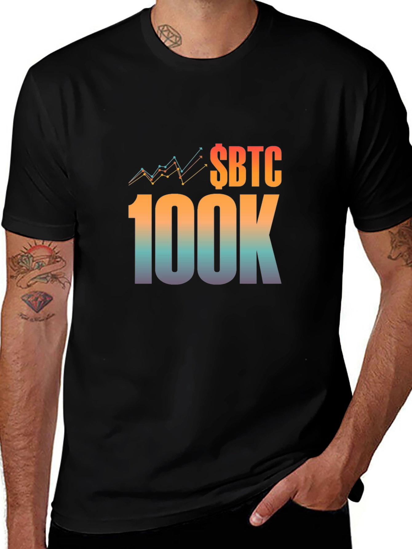 Camiseta Negra Bitcoin 100K Inversión