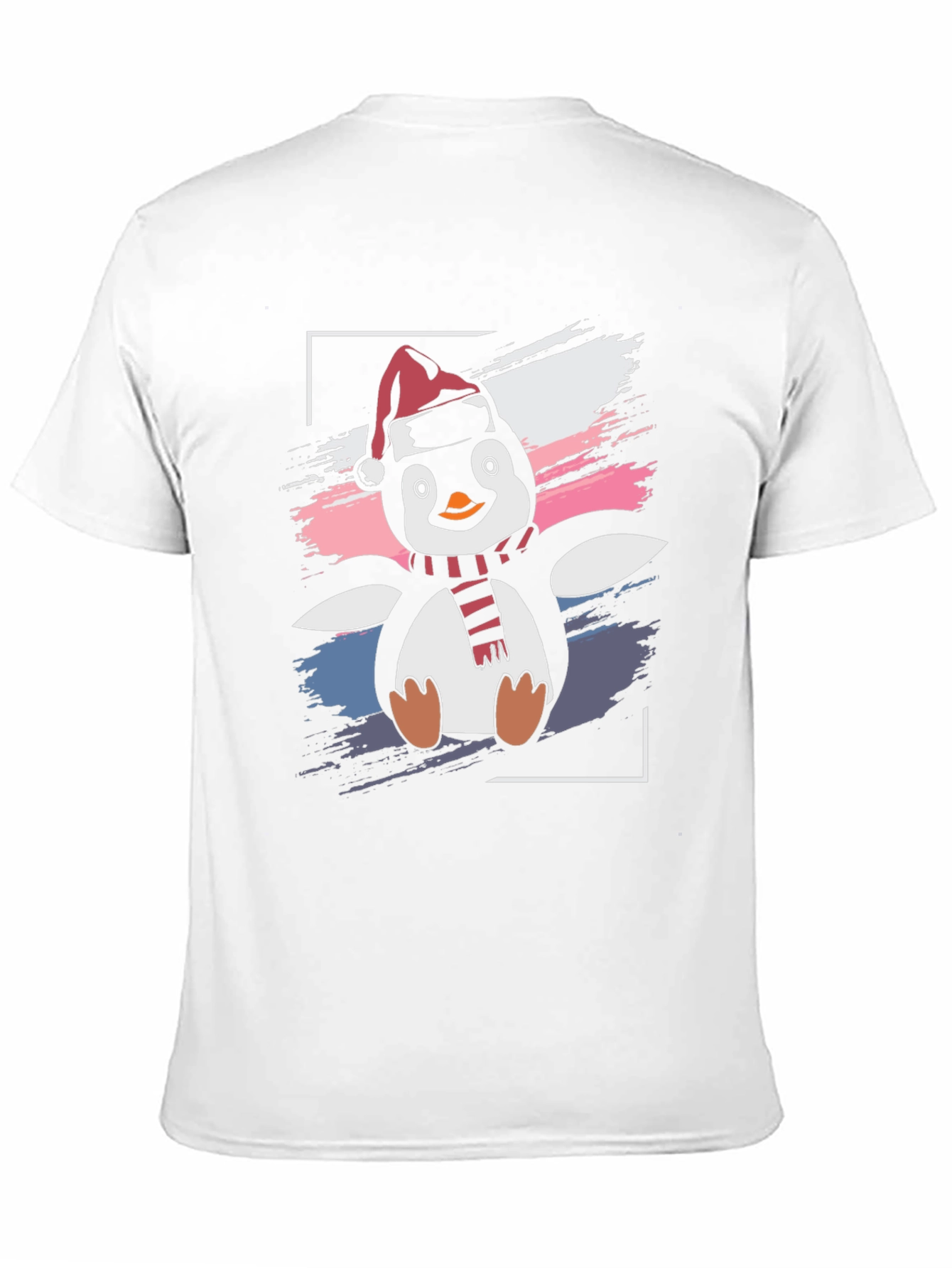 Camiseta Negra con Diseño de Pingüino Navideño