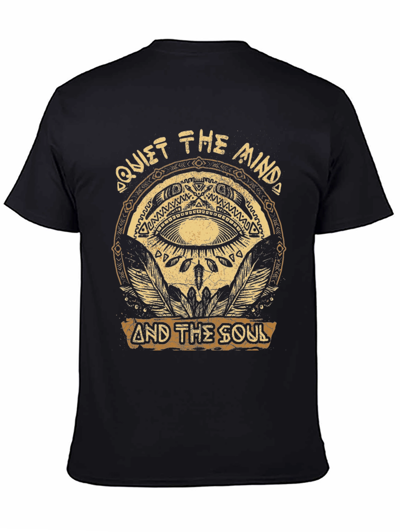 Camiseta Negra con Diseño Quiet The Mind