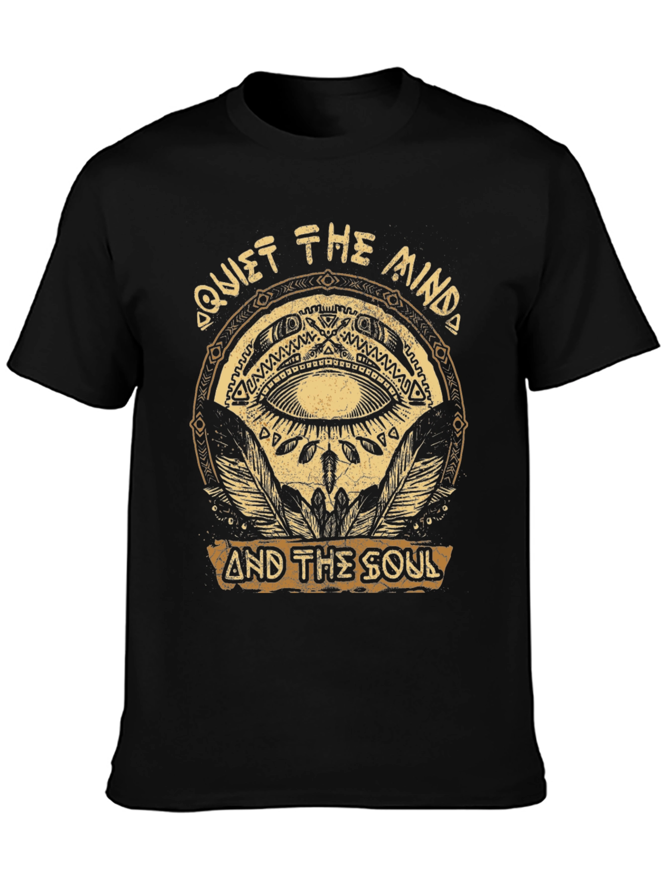 Camiseta Negra con Diseño Quiet The Mind