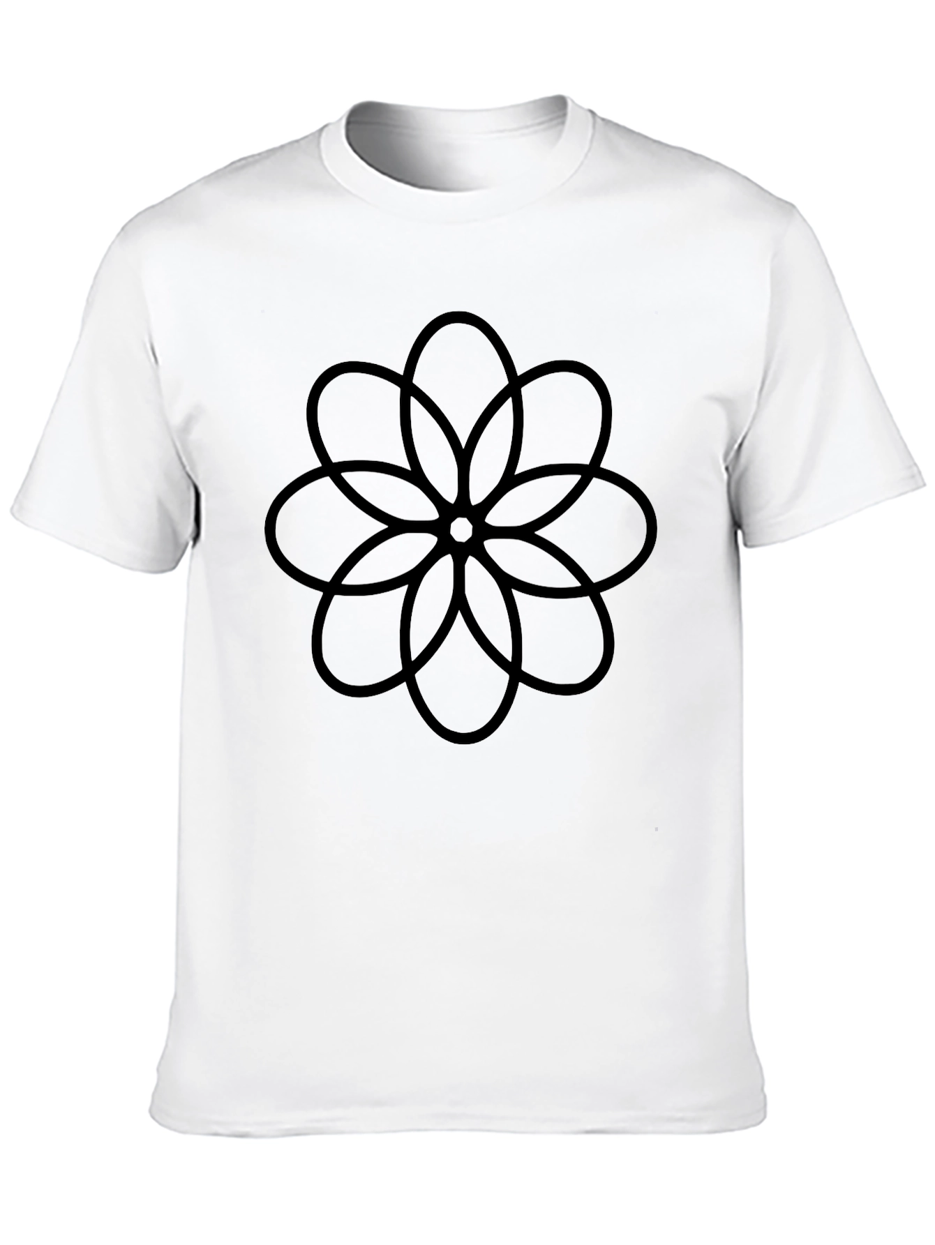Camiseta Negra con Diseño Floral Abstracto