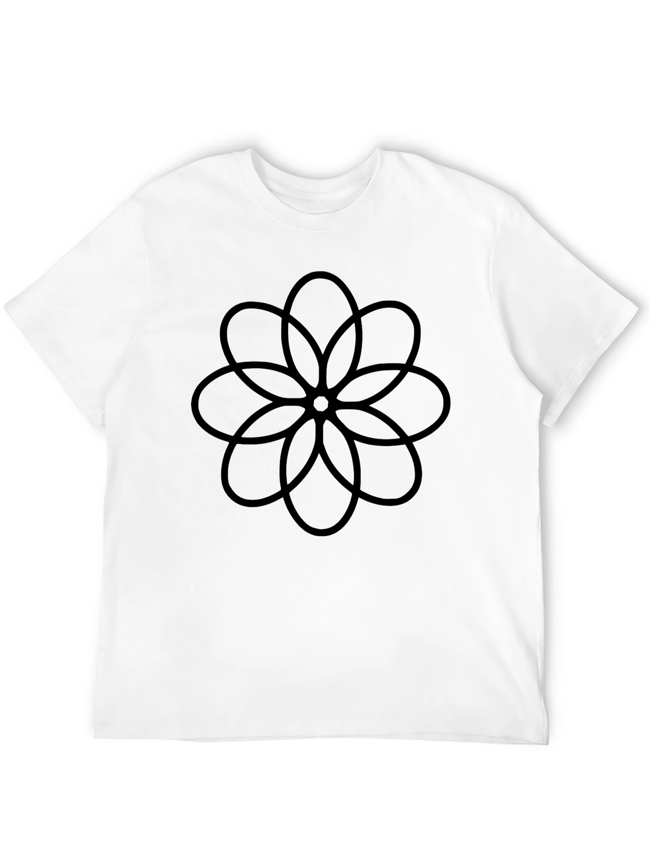 Camiseta Negra con Diseño Floral Abstracto