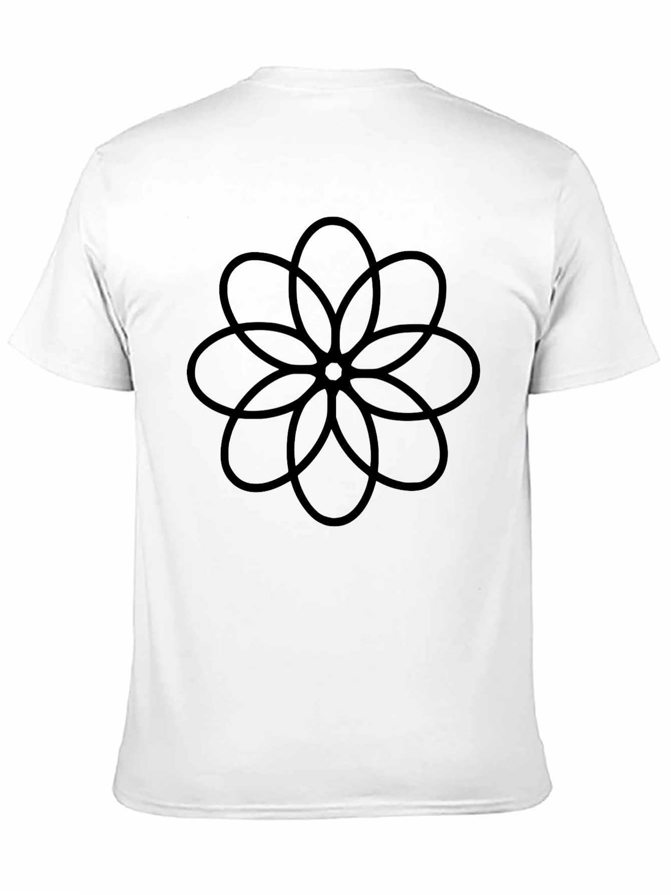 Camiseta Negra con Diseño Floral Abstracto