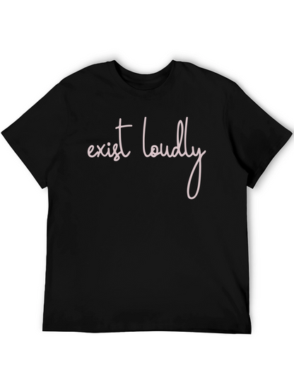 Camiseta Negra con Lema Exist Loudly