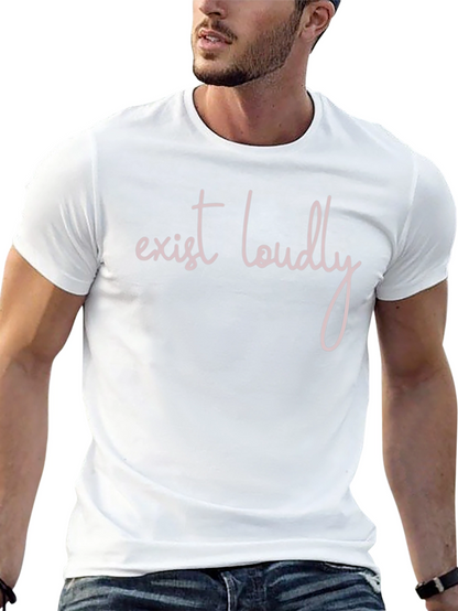 Camiseta Negra con Lema Exist Loudly