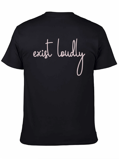 Camiseta Negra con Lema Exist Loudly