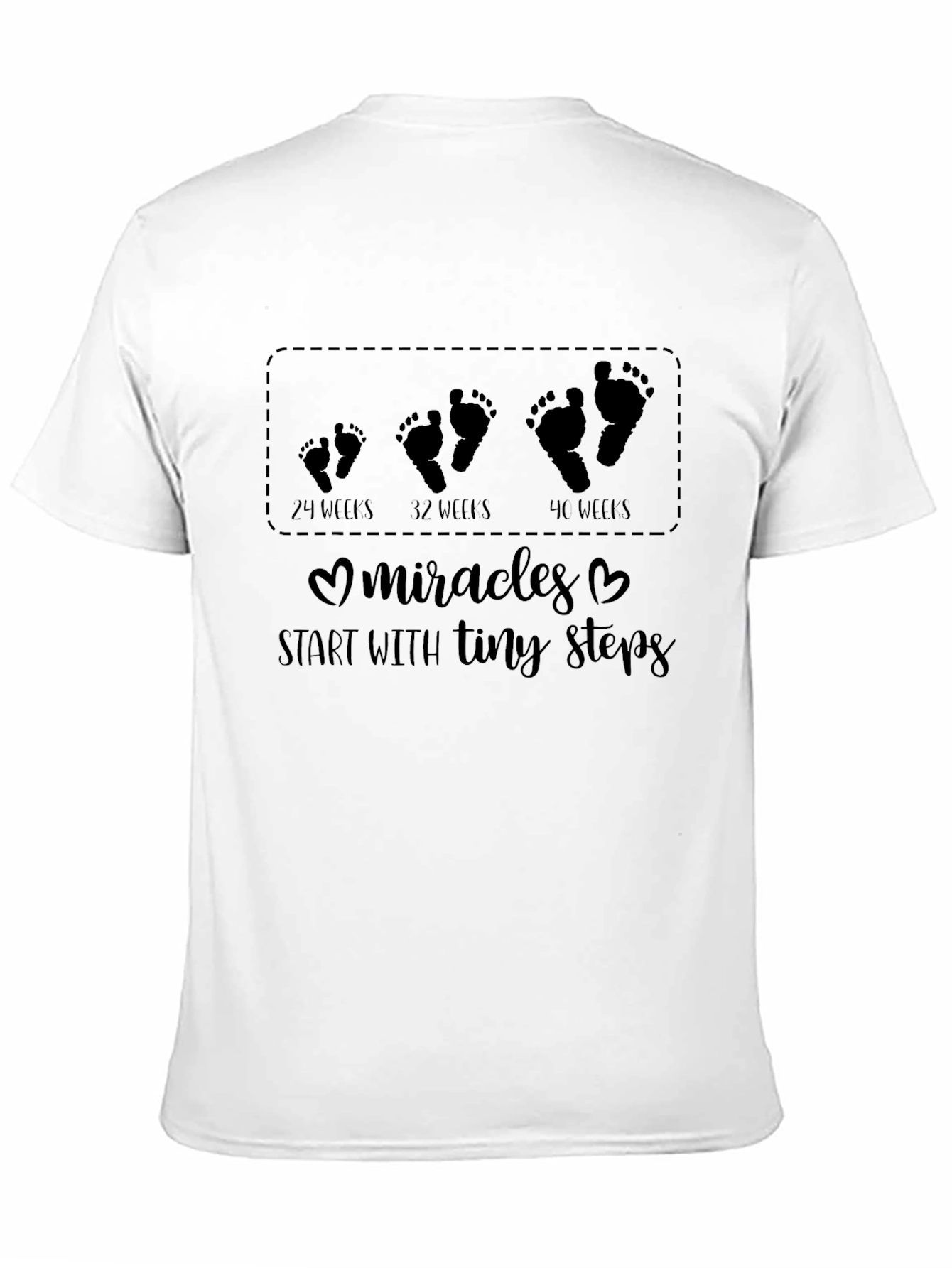 Camiseta Negra Premamá Huellas Milagros