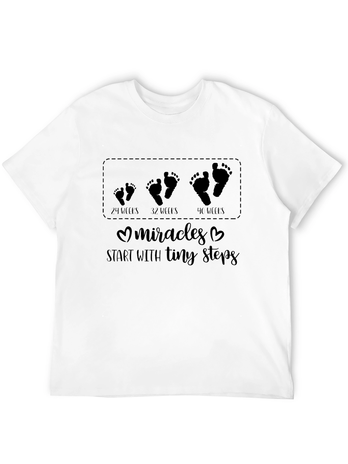 Camiseta Negra Premamá Huellas Milagros