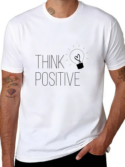 Camiseta Negra Piensa Positivo para Hombre