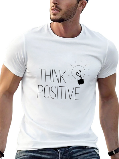 Camiseta Negra Piensa Positivo para Hombre