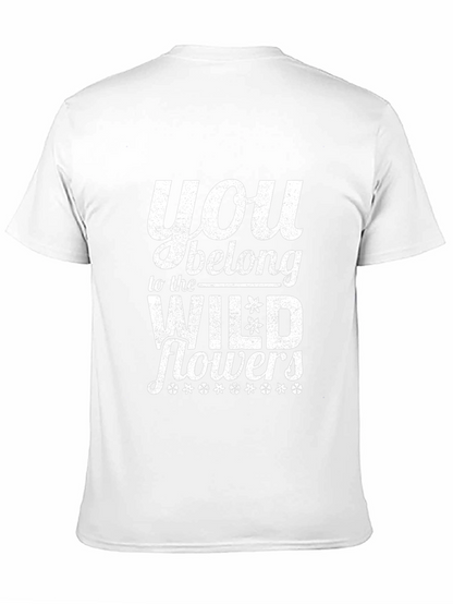 Camiseta Negra con Diseño Wildflowers
