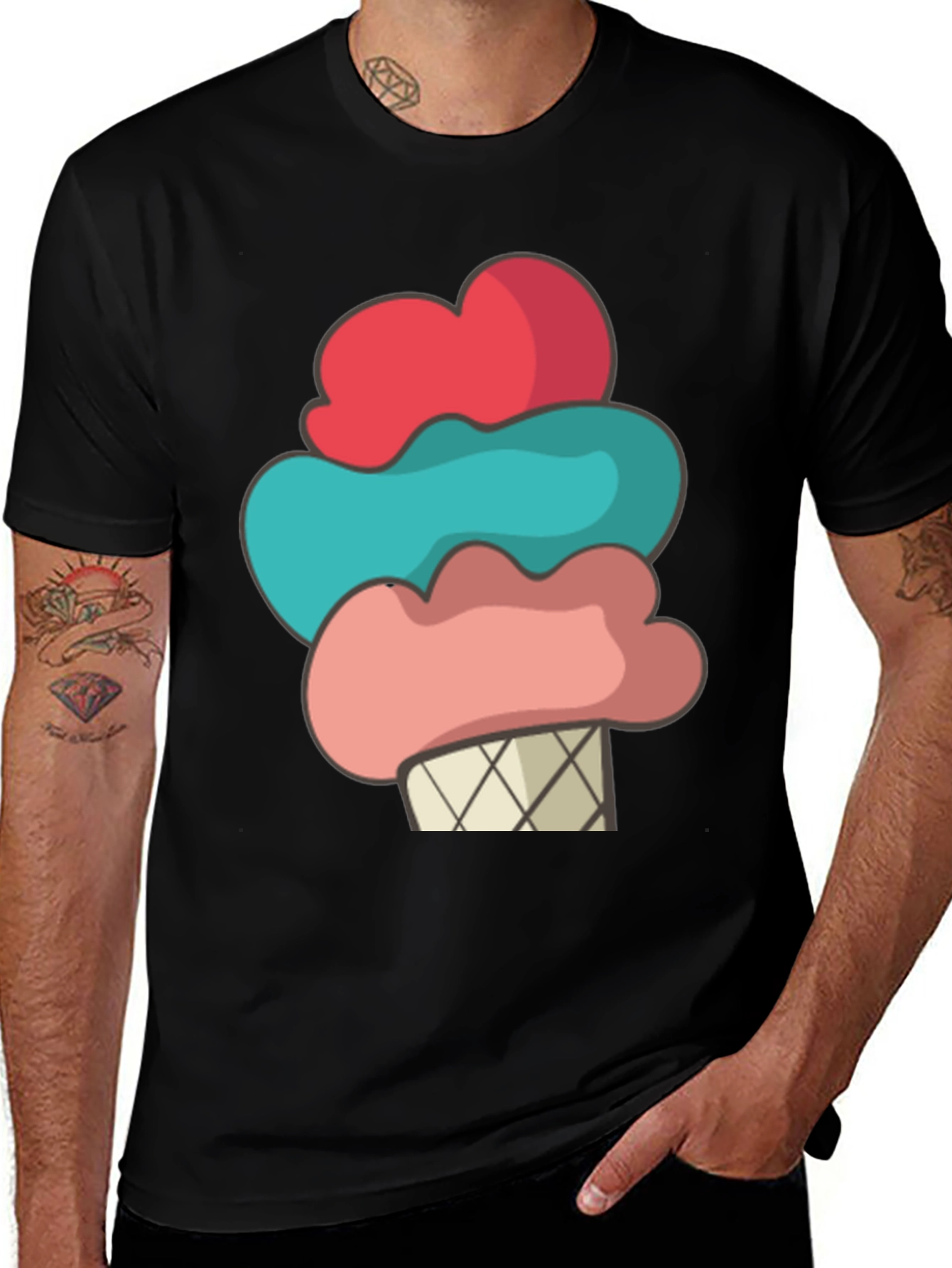 Camiseta Helado Divertido Hombre - Diseño Casual Verano