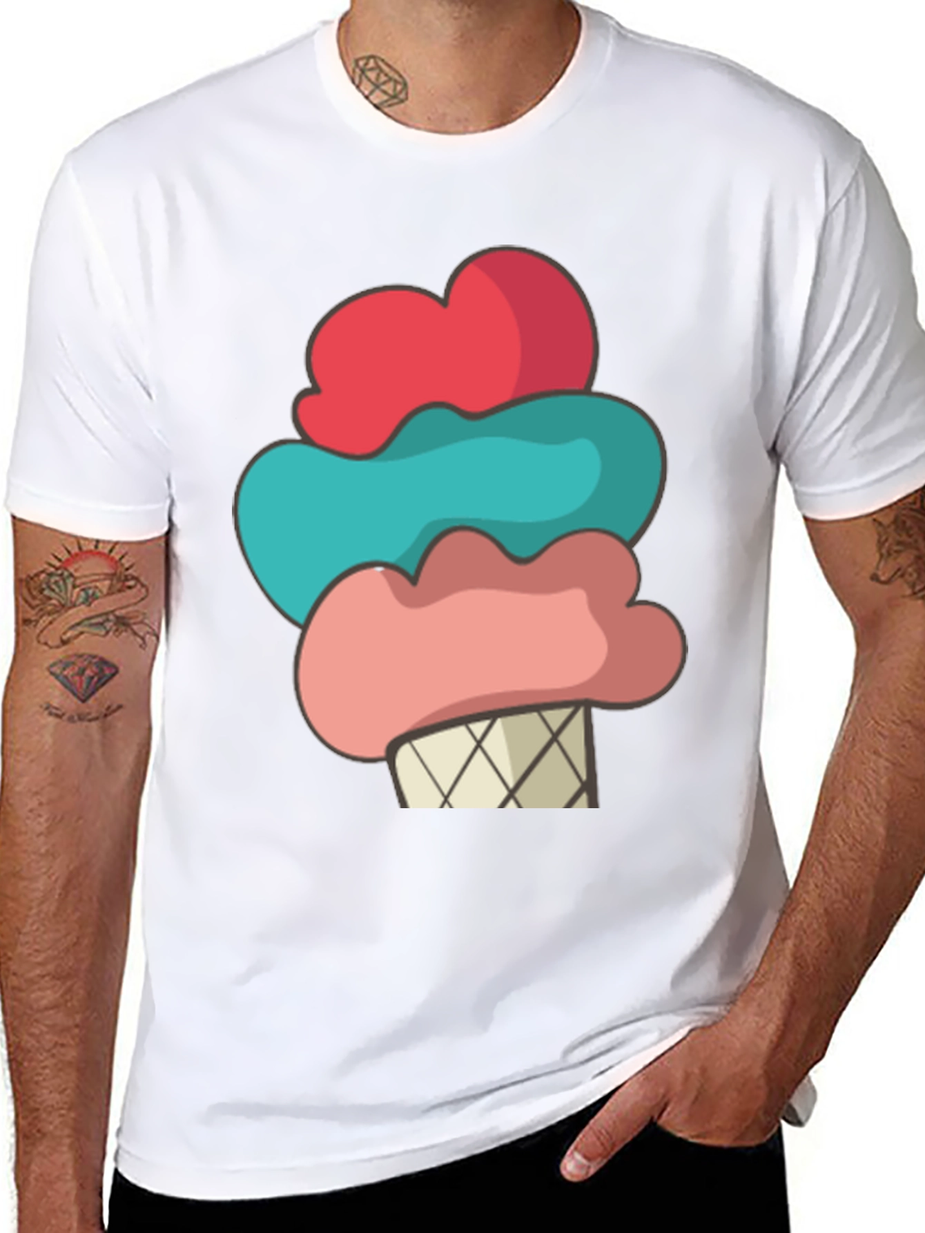 Camiseta Helado Divertido Hombre - Diseño Casual Verano