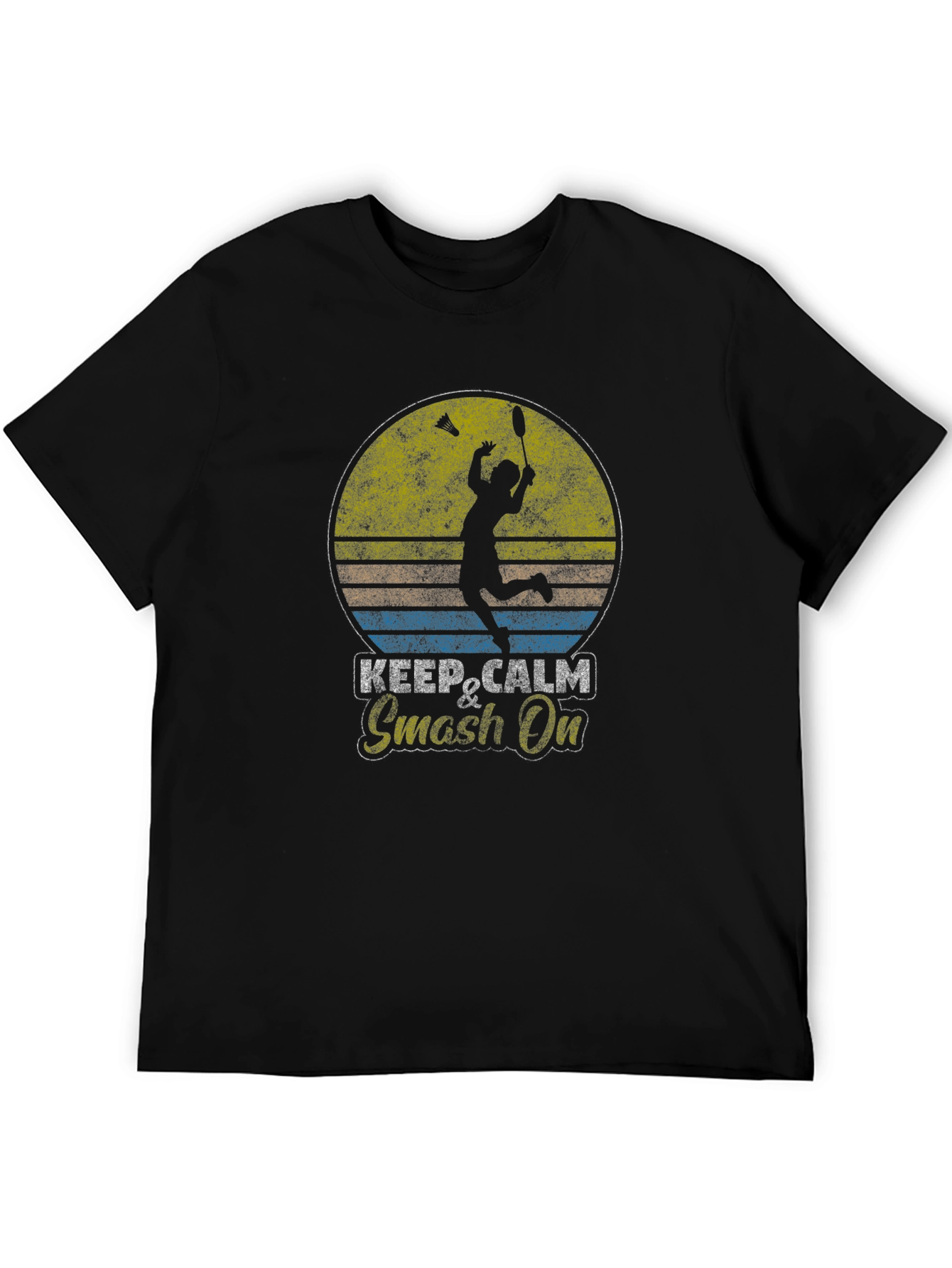 Camiseta Badminton Retro Keep Calm & Smash On