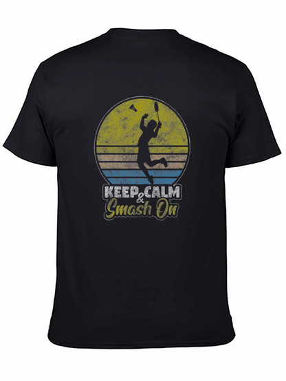 Camiseta Badminton Retro Keep Calm & Smash On
