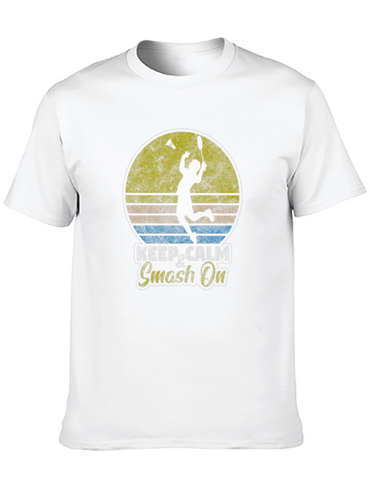 Camiseta Badminton Retro Keep Calm & Smash On