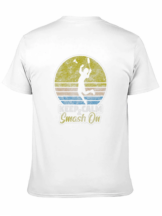 Camiseta Badminton Retro Keep Calm & Smash On