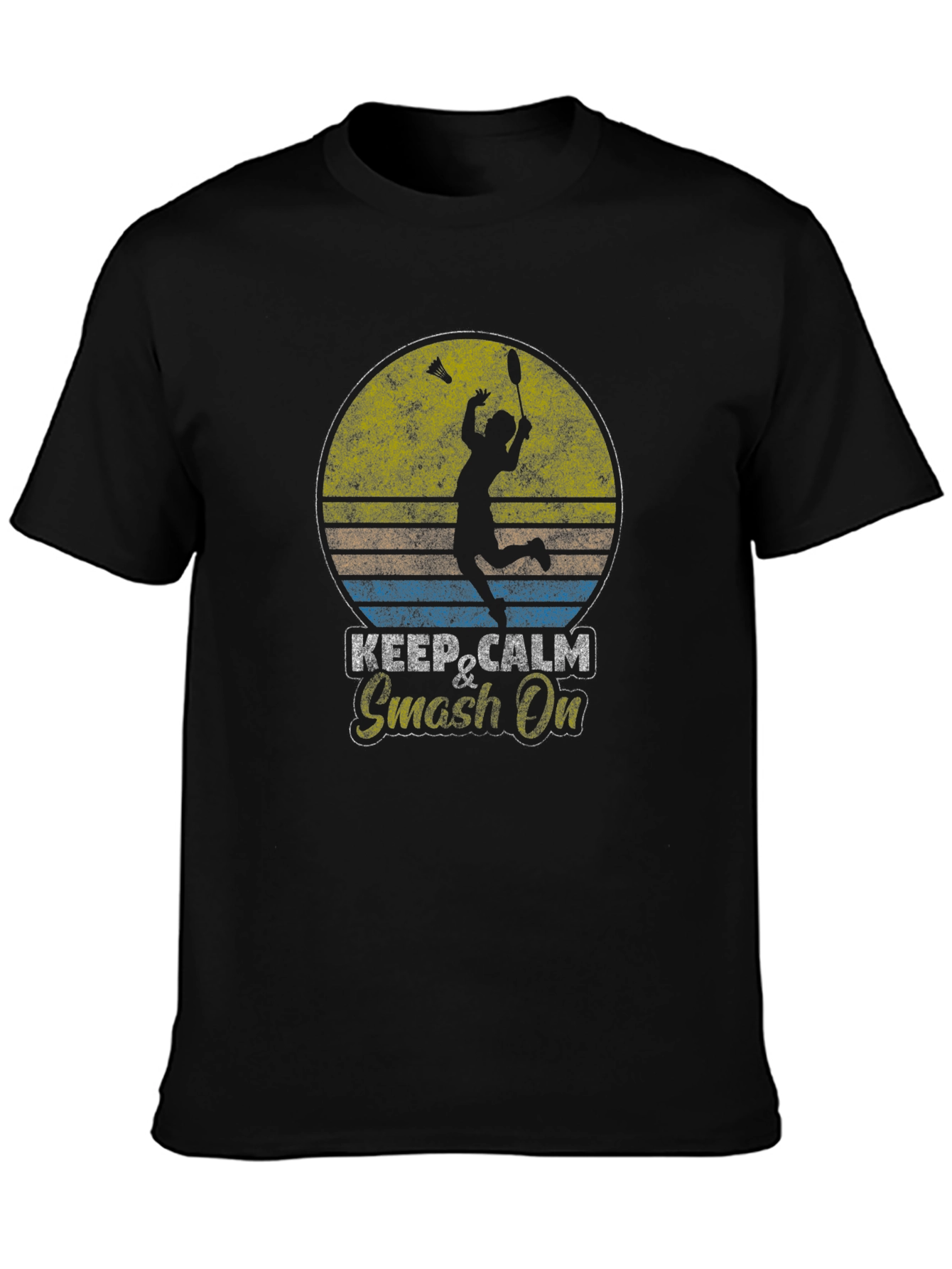 Camiseta Badminton Retro Keep Calm & Smash On