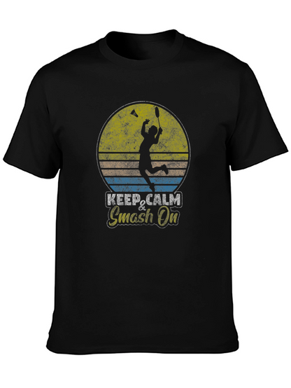 Camiseta Badminton Retro Keep Calm & Smash On