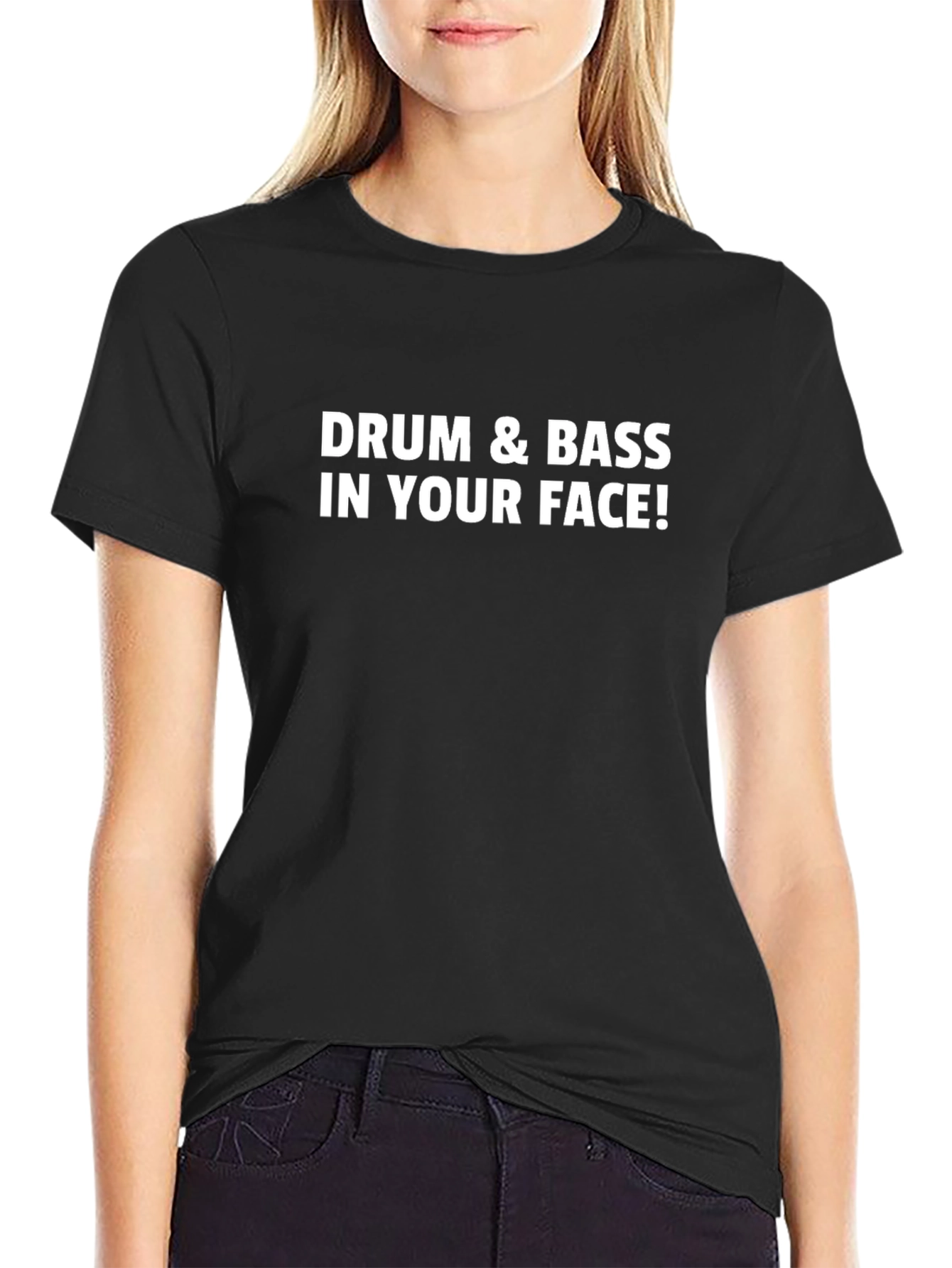 Camiseta Negra: ¡Drum & Bass In Your Face!