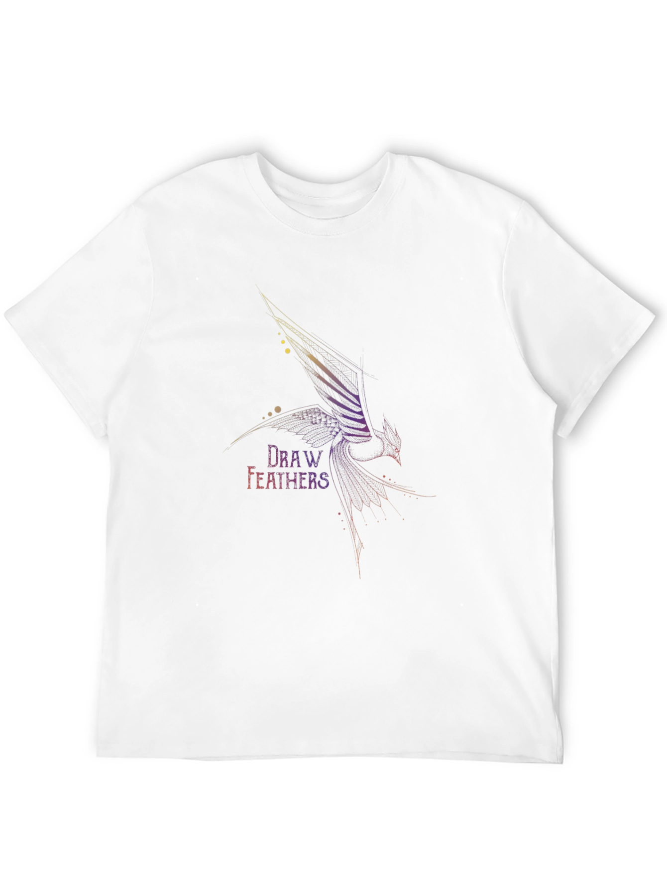 Camiseta Negra Draw Feathers para Hombre