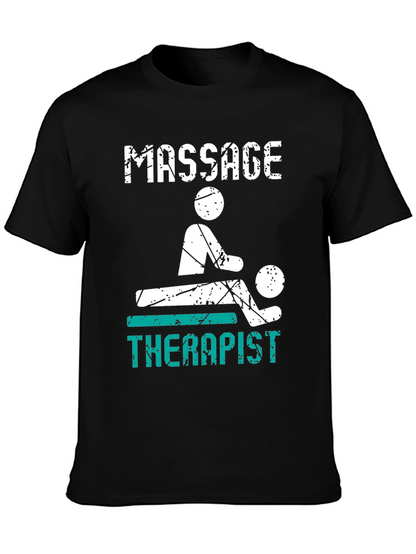Camiseta Negra Terapeuta de Masaje para Hombre