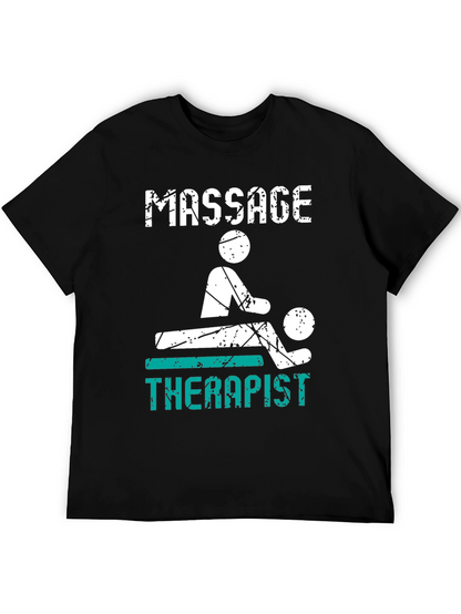 Camiseta Negra Terapeuta de Masaje para Hombre