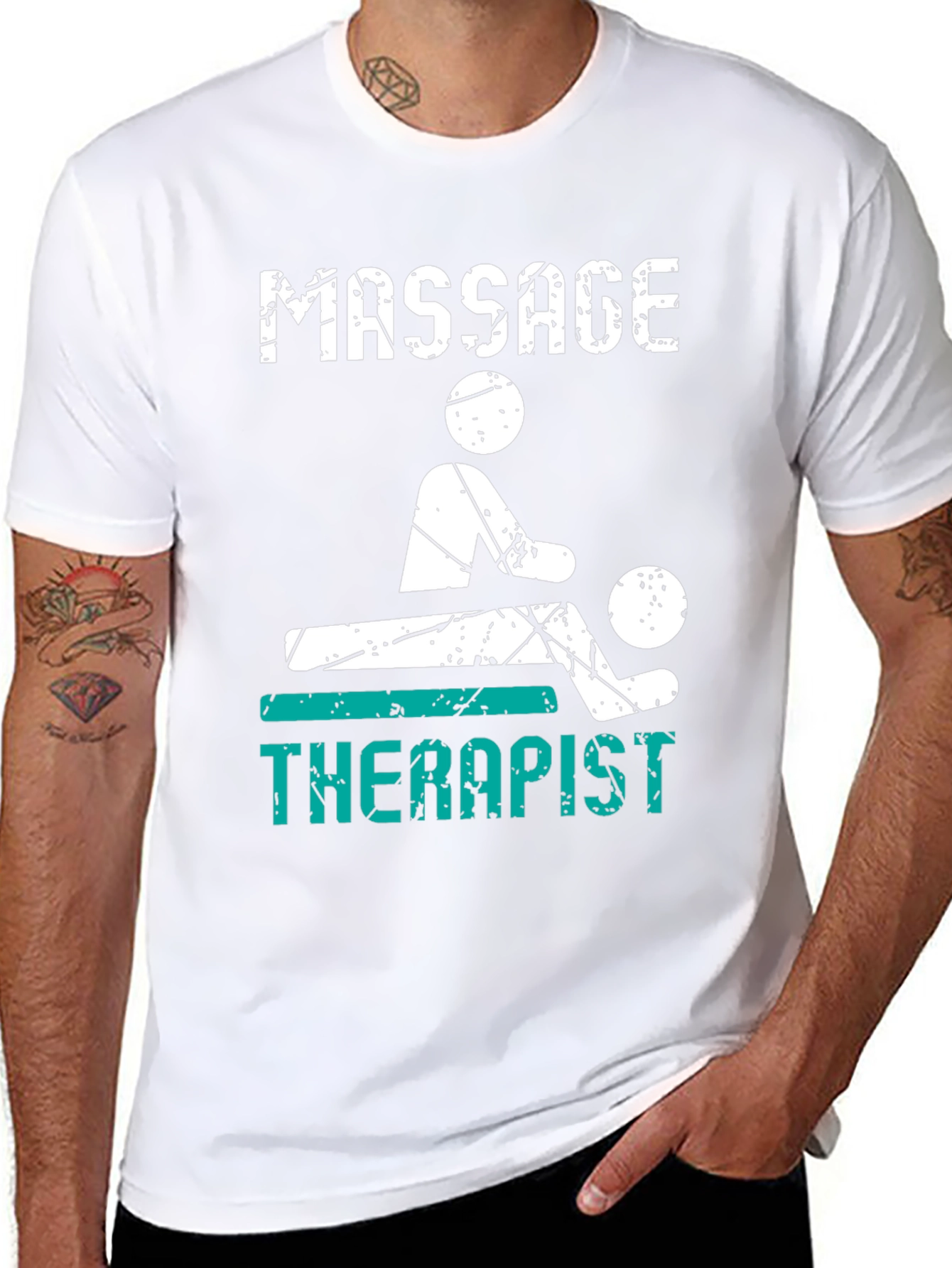 Camiseta Negra Terapeuta de Masaje para Hombre