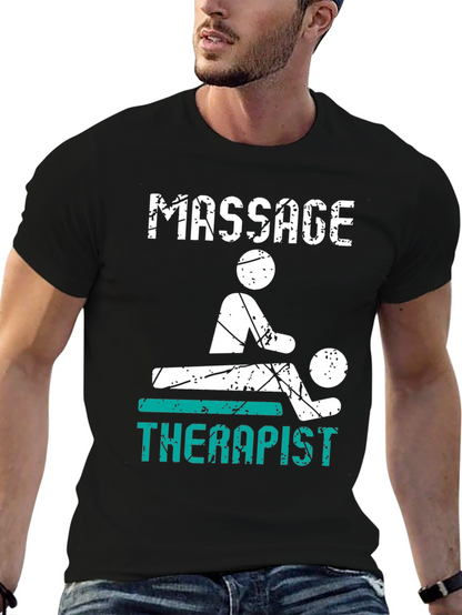 Camiseta Negra Terapeuta de Masaje para Hombre