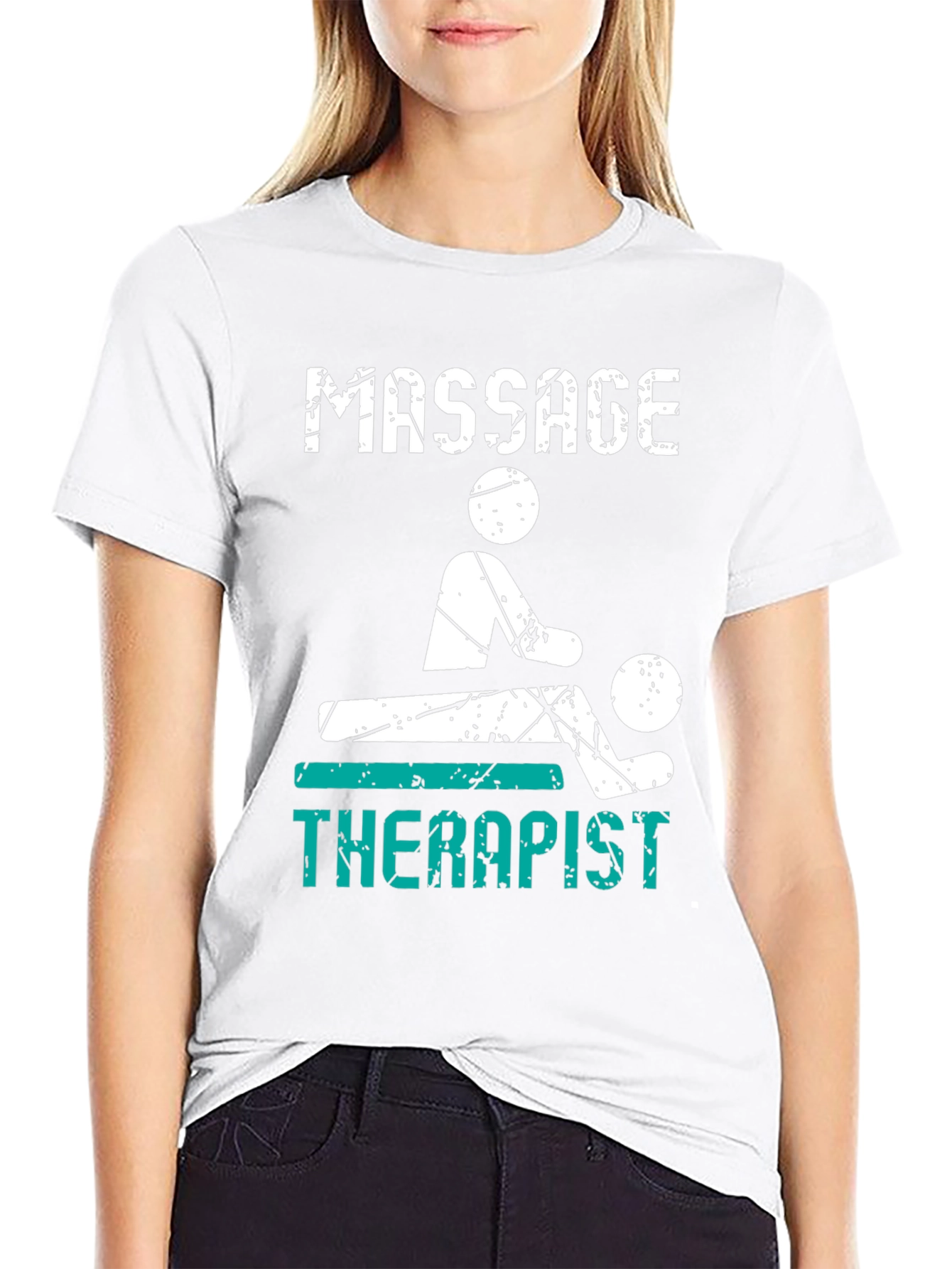 Camiseta Negra Terapeuta de Masaje para Hombre