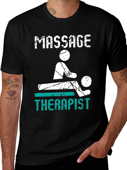 Camiseta Negra Terapeuta de Masaje para Hombre