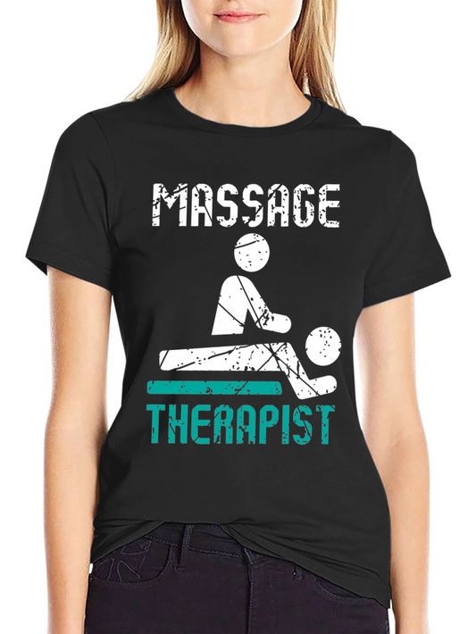 Camiseta Negra Terapeuta de Masaje para Hombre