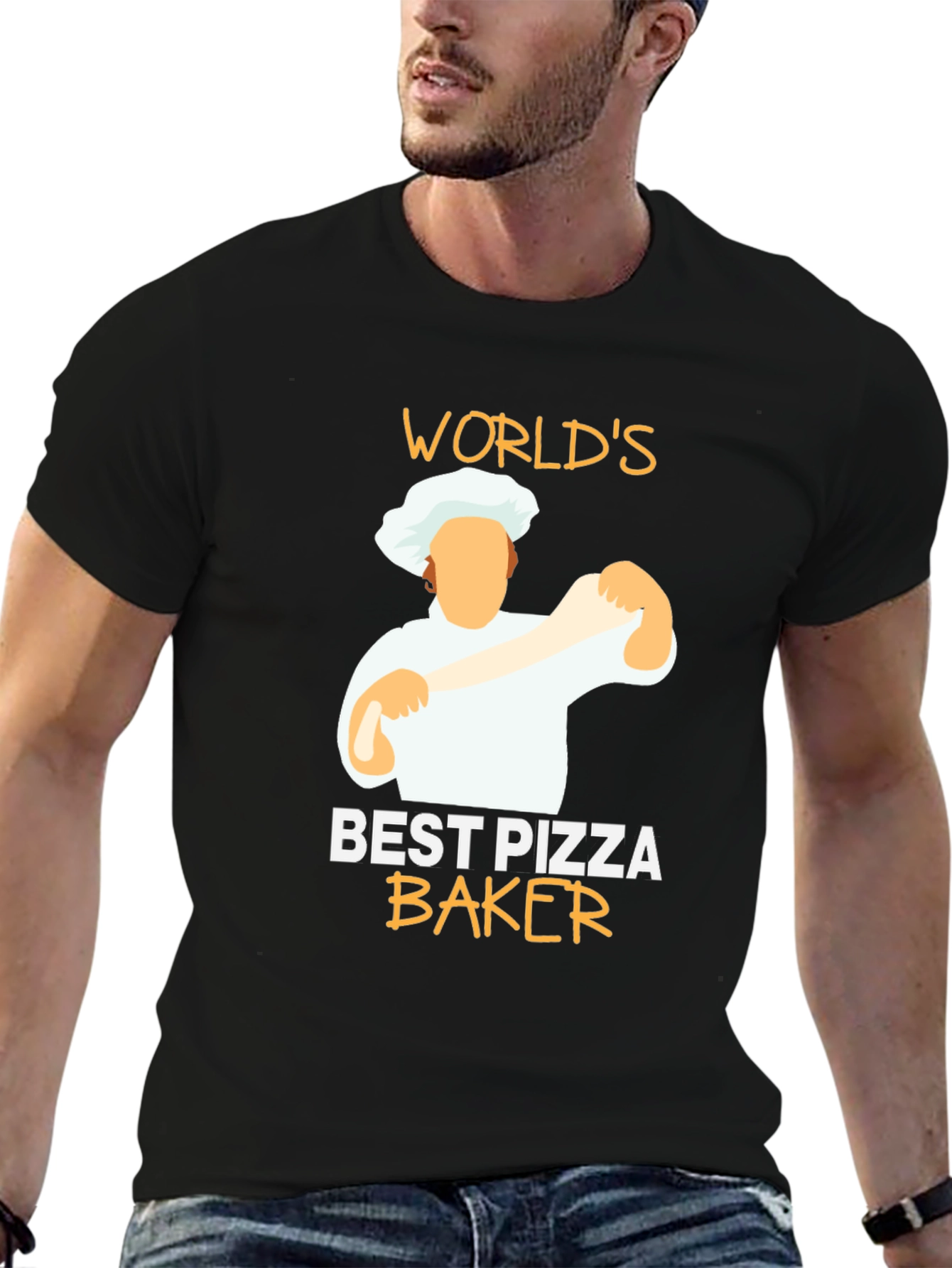 Camiseta Negra Worlds Best Pizza Baker