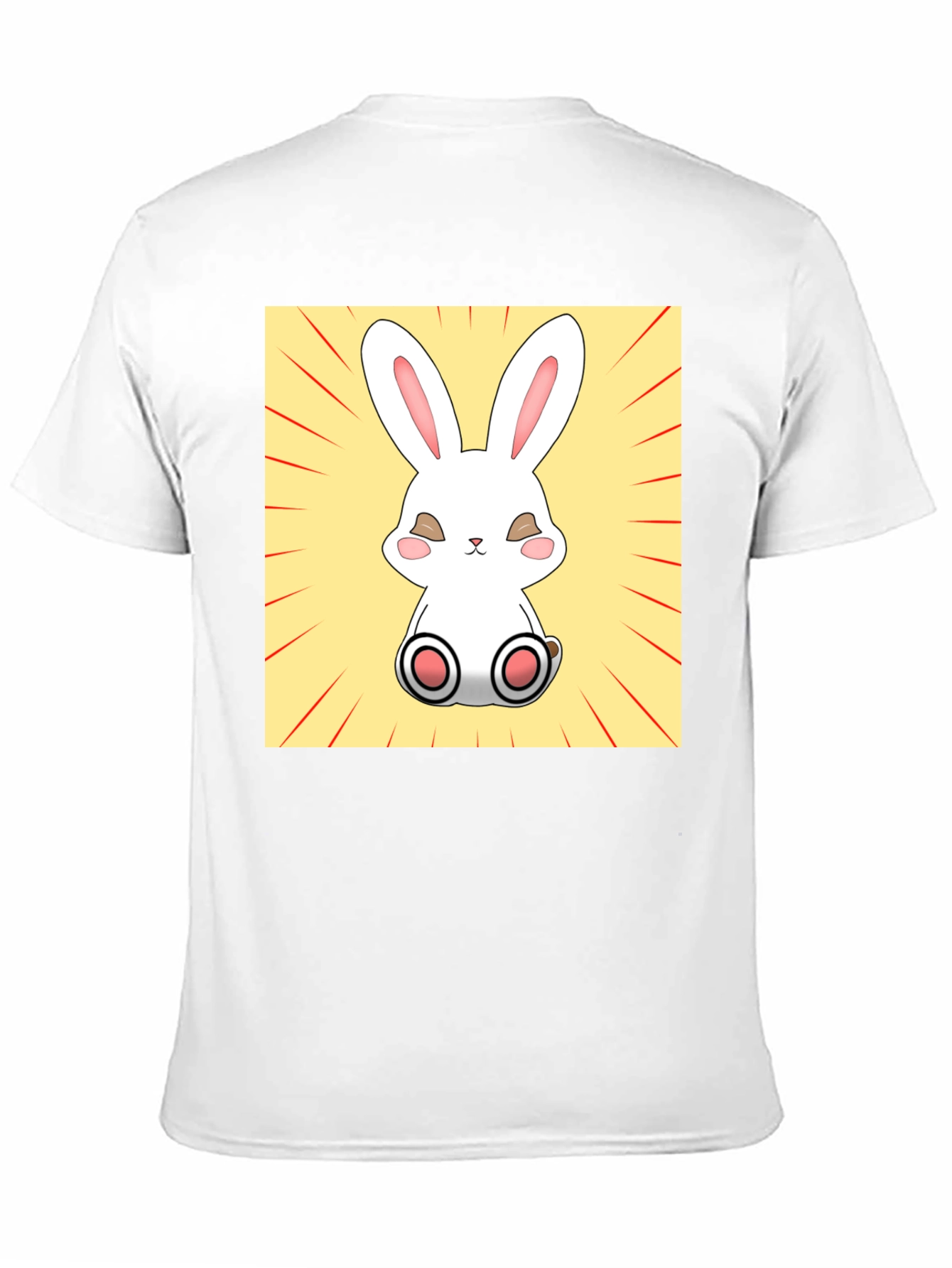 Camiseta Negra con Diseño de Conejito Kawaii