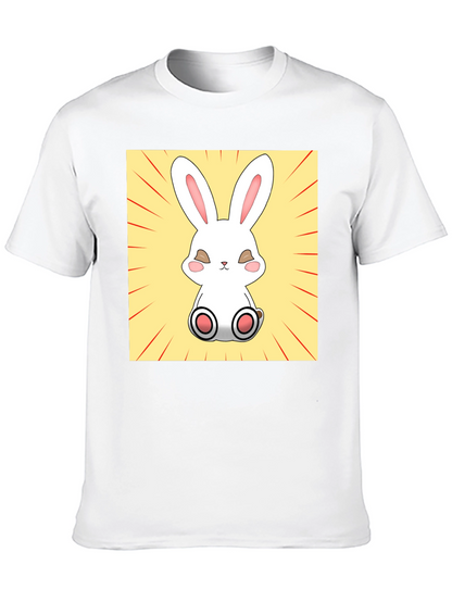 Camiseta Negra con Diseño de Conejito Kawaii