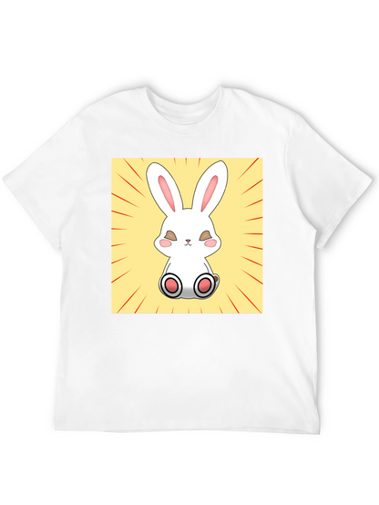 Camiseta Negra con Diseño de Conejito Kawaii