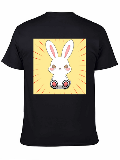 Camiseta Negra con Diseño de Conejito Kawaii
