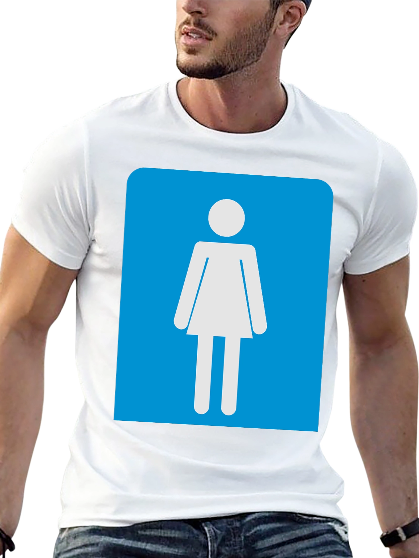 Camiseta Negra Mujer - Señal de Baño