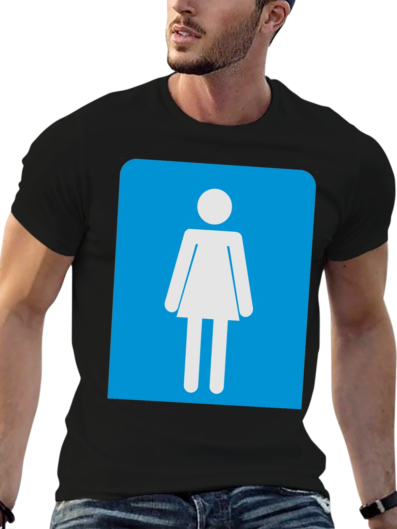 Camiseta Negra Mujer - Señal de Baño