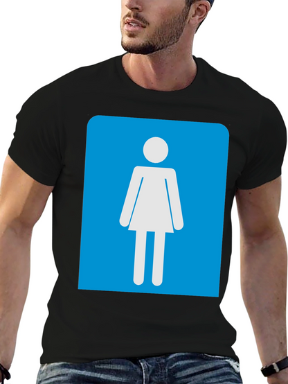 Camiseta Negra Mujer - Señal de Baño