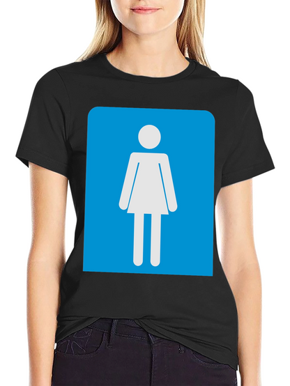 Camiseta Negra Mujer - Señal de Baño