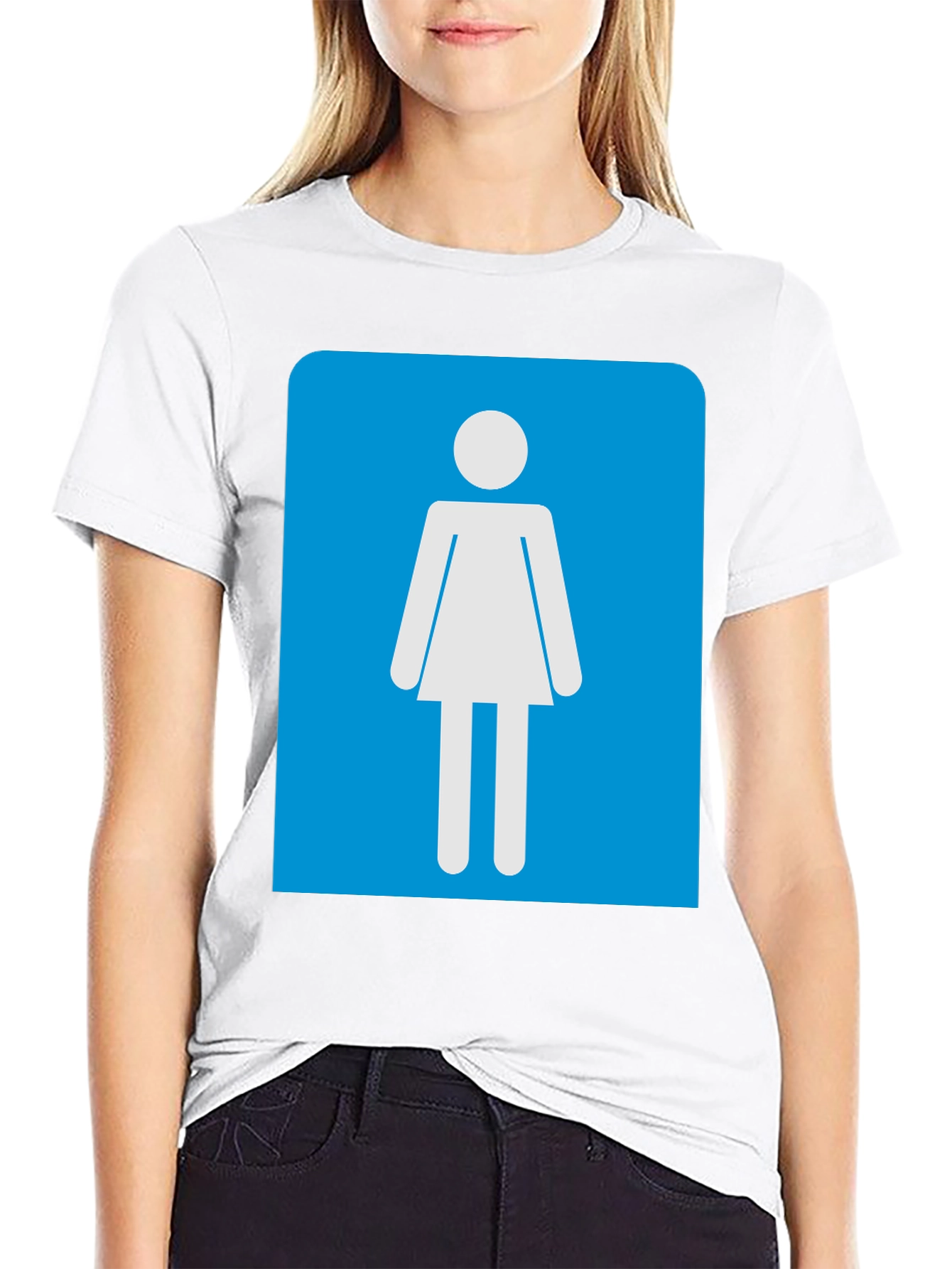 Camiseta Negra Mujer - Señal de Baño