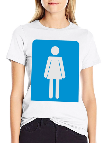 Camiseta Negra Mujer - Señal de Baño