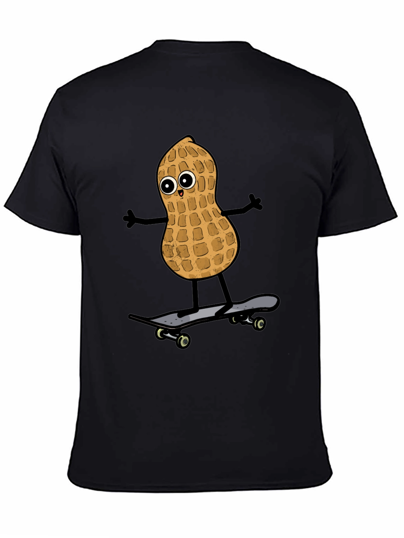 Camiseta Negra con Diseño de Cacahuete Skater